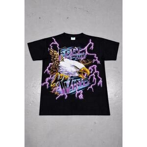 Vintage American Thunder Feel The Wind Kanye Mens Adult Shirt Size L Biker